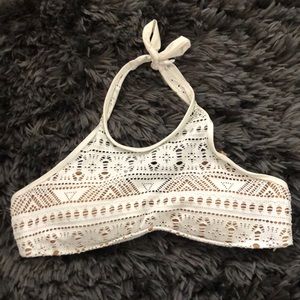 BECCA White Halter Swim Top